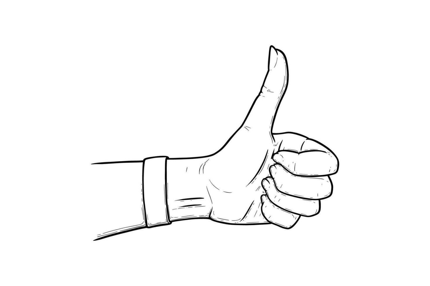 Thumb up sign. Okay hand gesture isolated in white background. Vector illustration