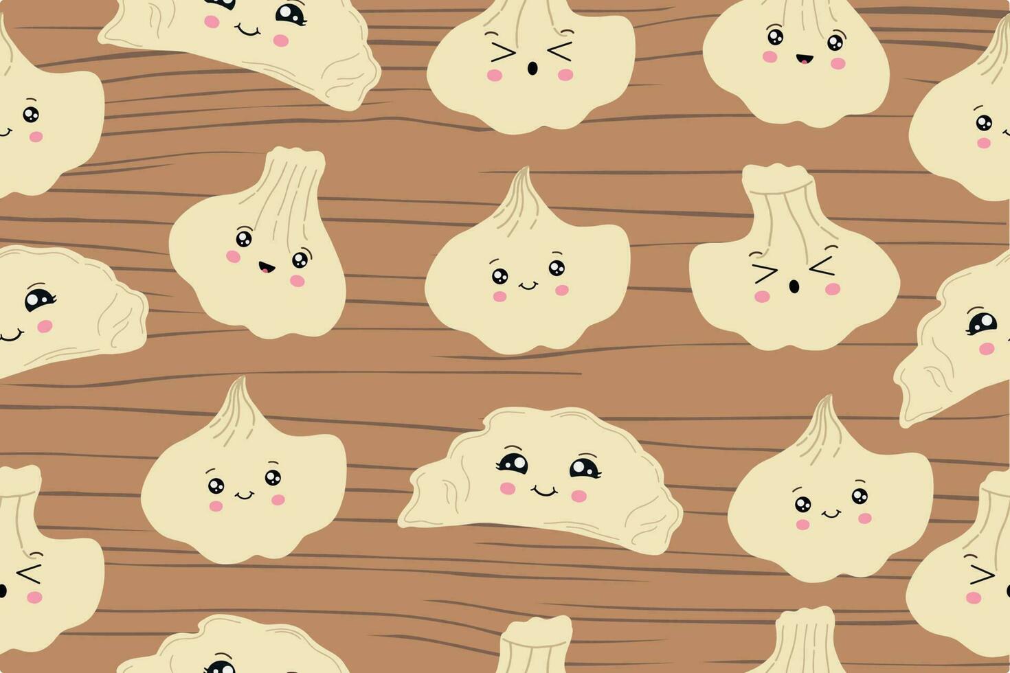 Dumplings, pierogi, vareniki, pelmeni seamless pattern. Dumplings on background. vector