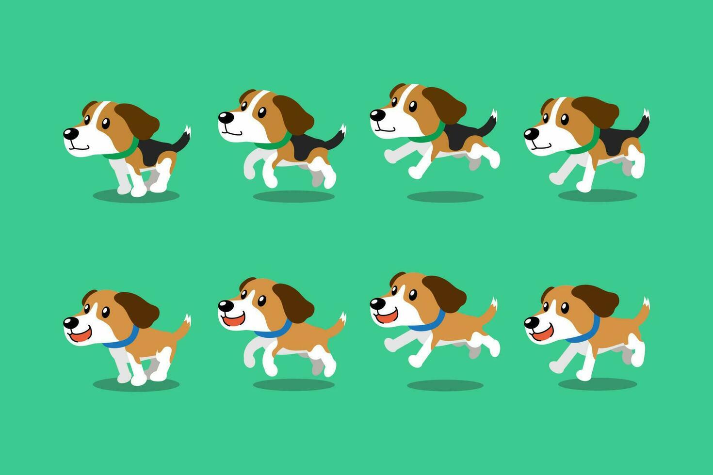 vector dibujos animados personaje beagle perro corriendo paso