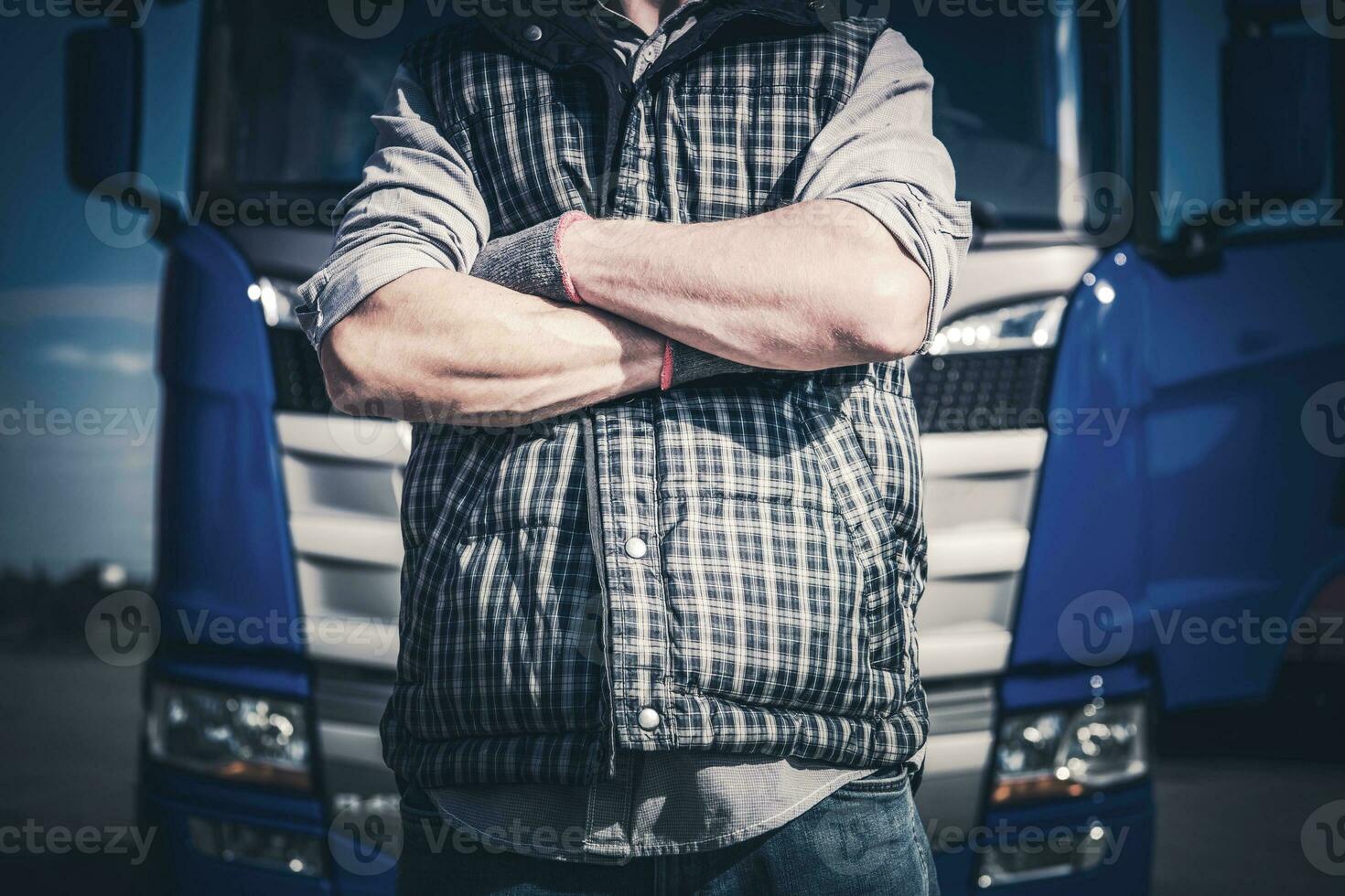 Crossed Truck Driver Hands photo