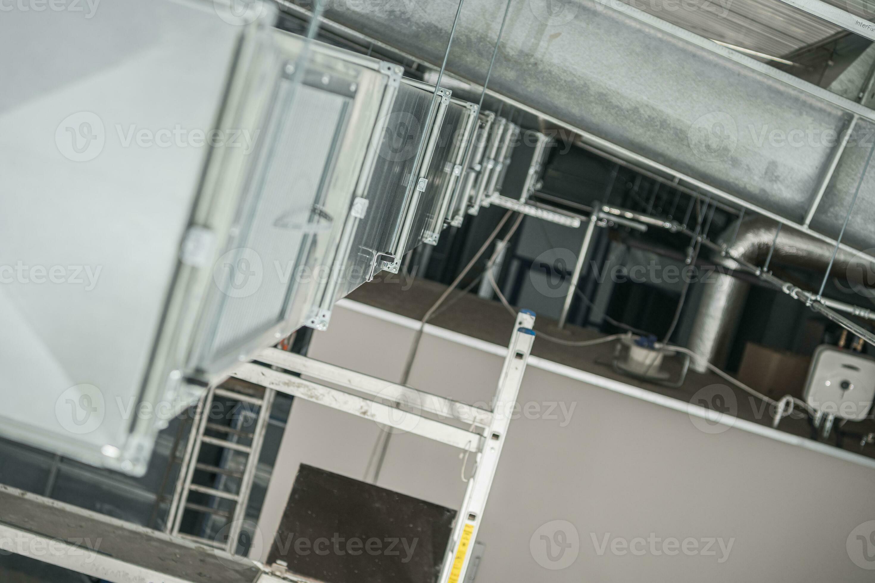 Air Ventilation Shaft On Ceiling Of Warehouse. 24608898 Stock Photo at