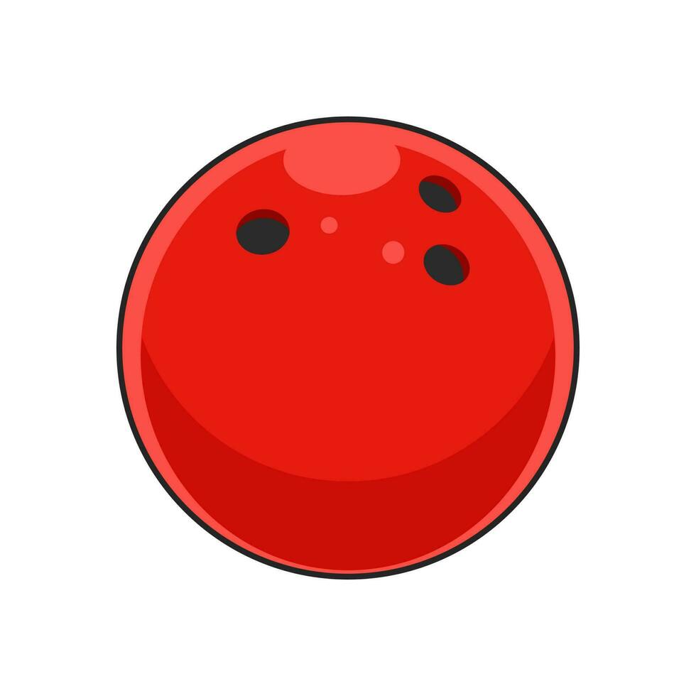 Red Bowling Ball isolated on white background, Vector illustration
