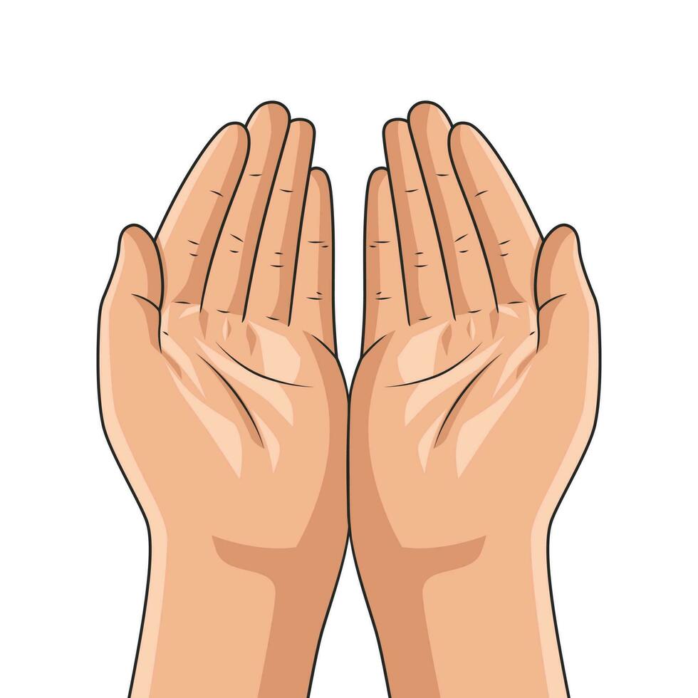 Two hands side by side. Hands in position, palms up, hold