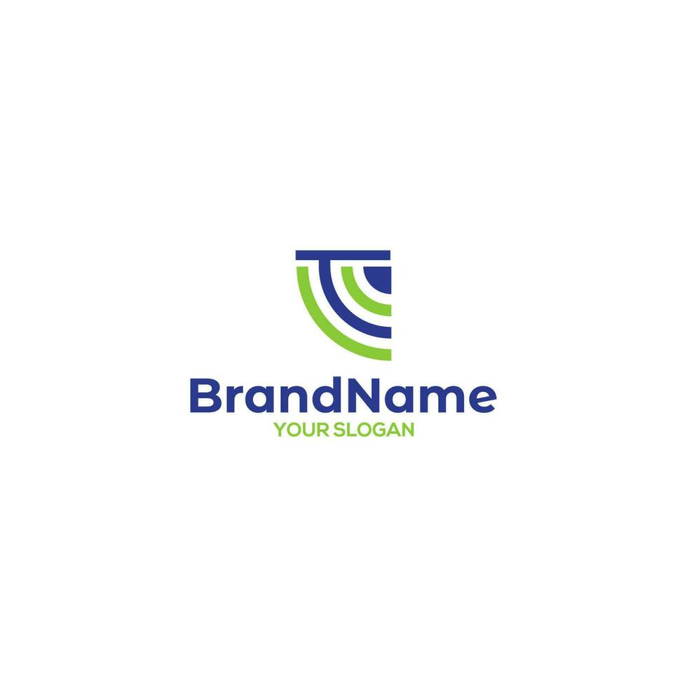 T Signal Logo Design Vector