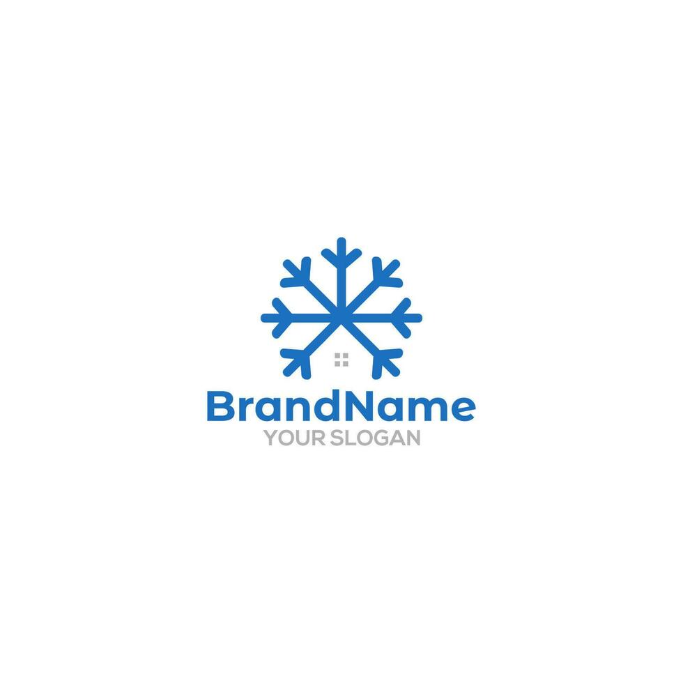 Snowflake Home Logo Design Vector