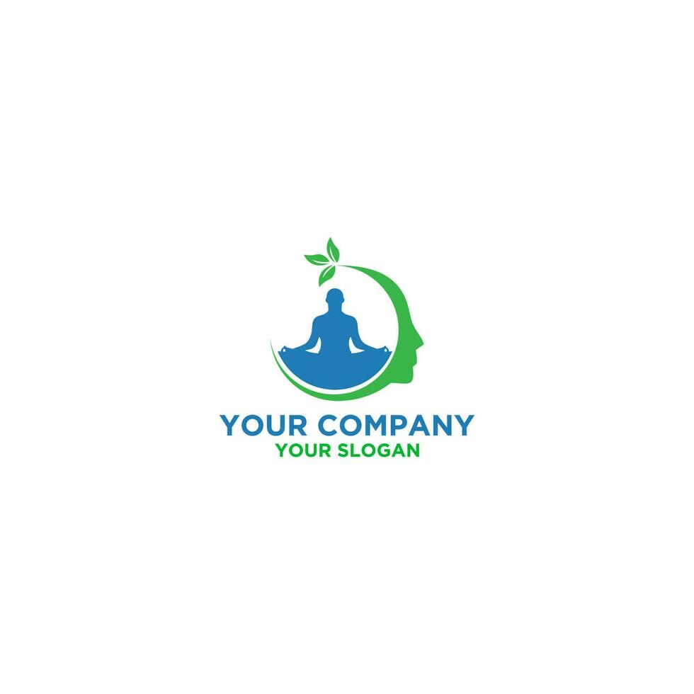 Think Yoga Logo Design Vector