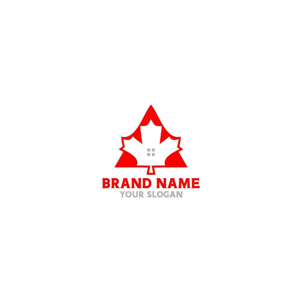 Triangle Maple Home Logo Design vector