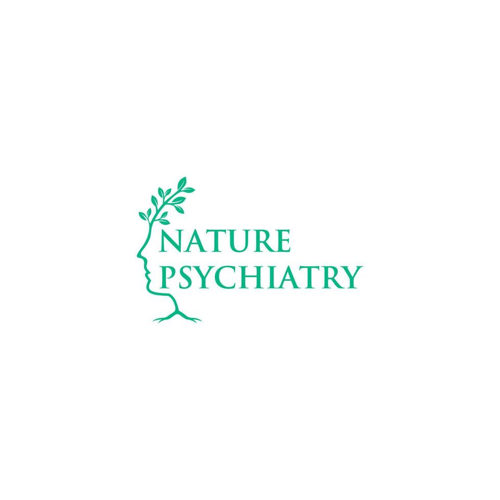 naturaleza psiquiatría logo diseño vector