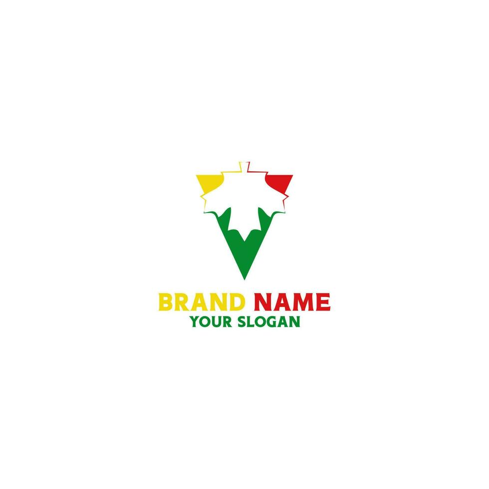 V Rasta Maple Logo Design vector