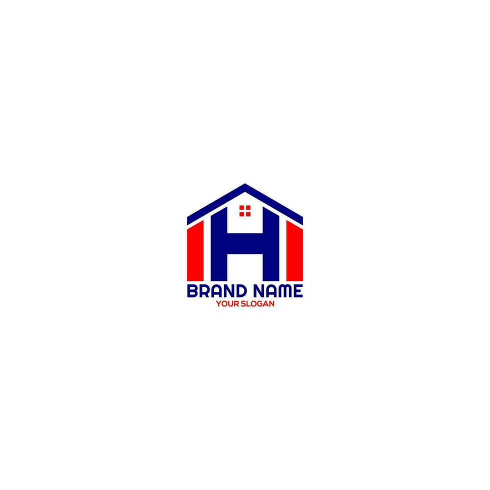 inicial eh casa logo diseño vector