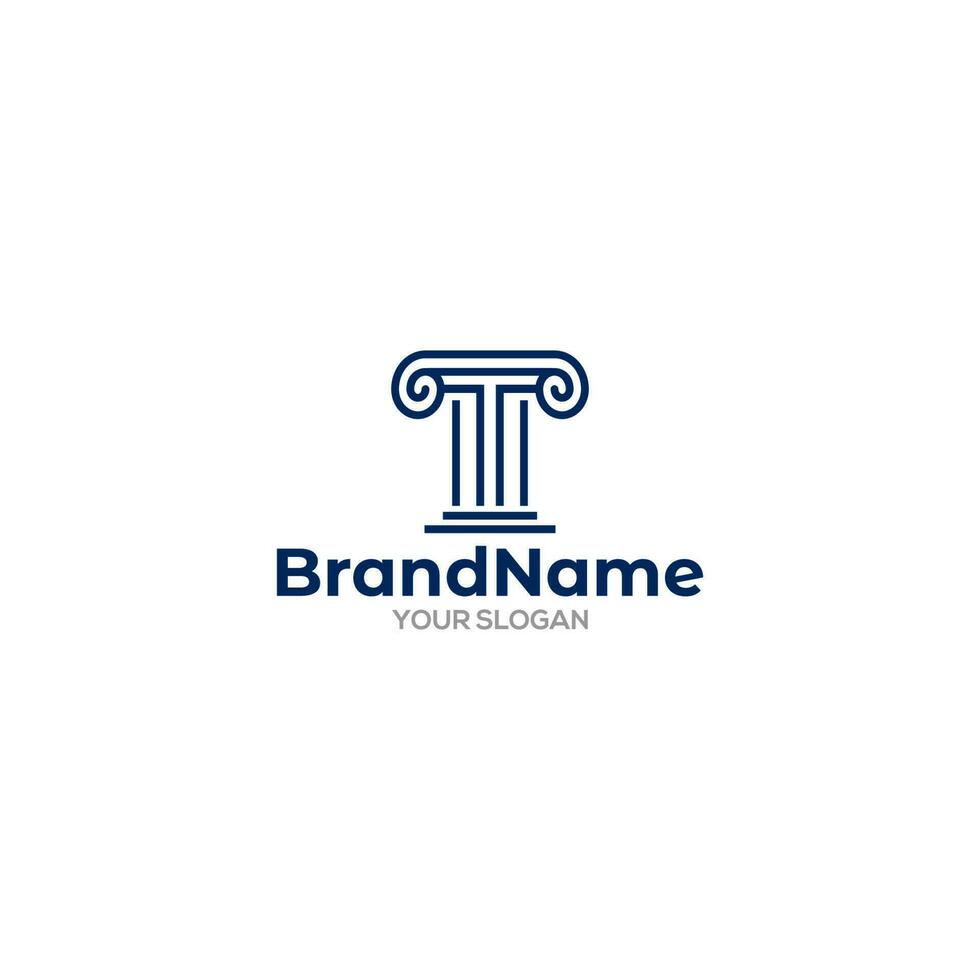 T Pillar Logo Design Vector