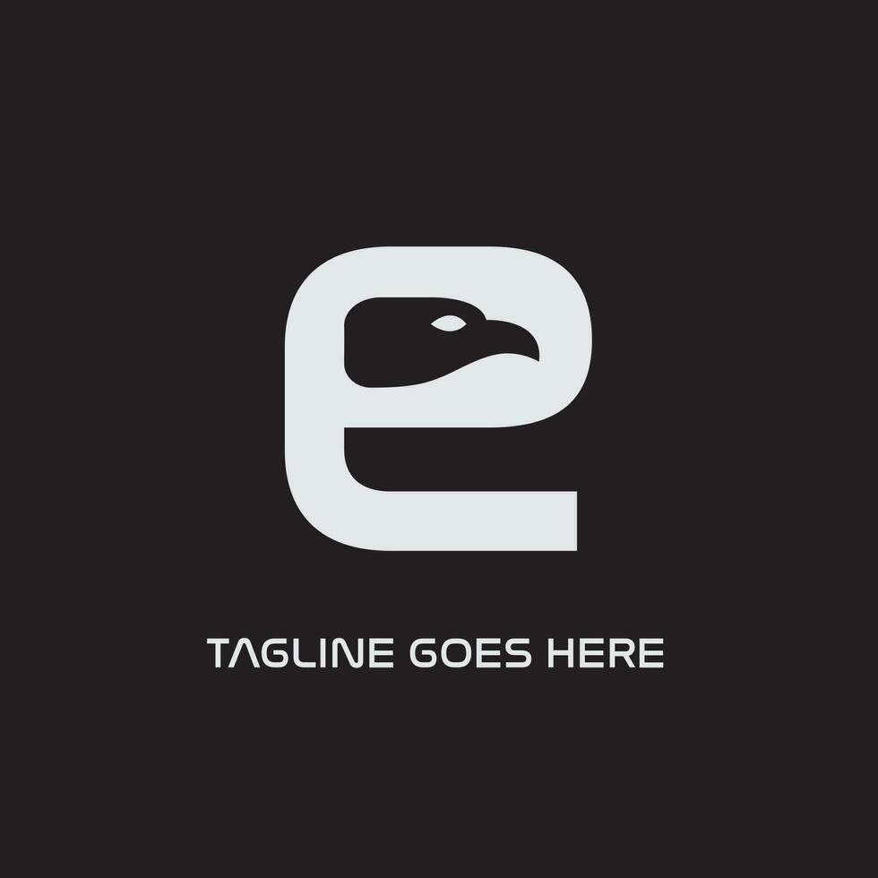 Initial Letter E Logo Template vector design.Eagle logo concept vector.