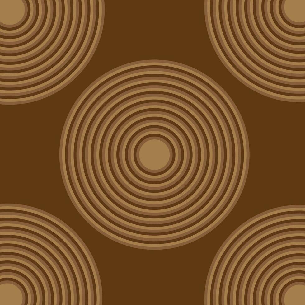 Wooden circles seamless pattern. Vector illustration. Brown color background.
