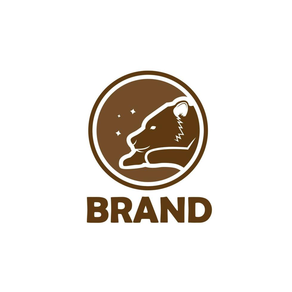 Illustration of bear logo design template. Creative animal logotype concept. vector