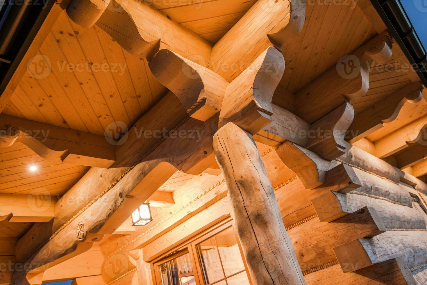 Illuminated Log Cabin photo