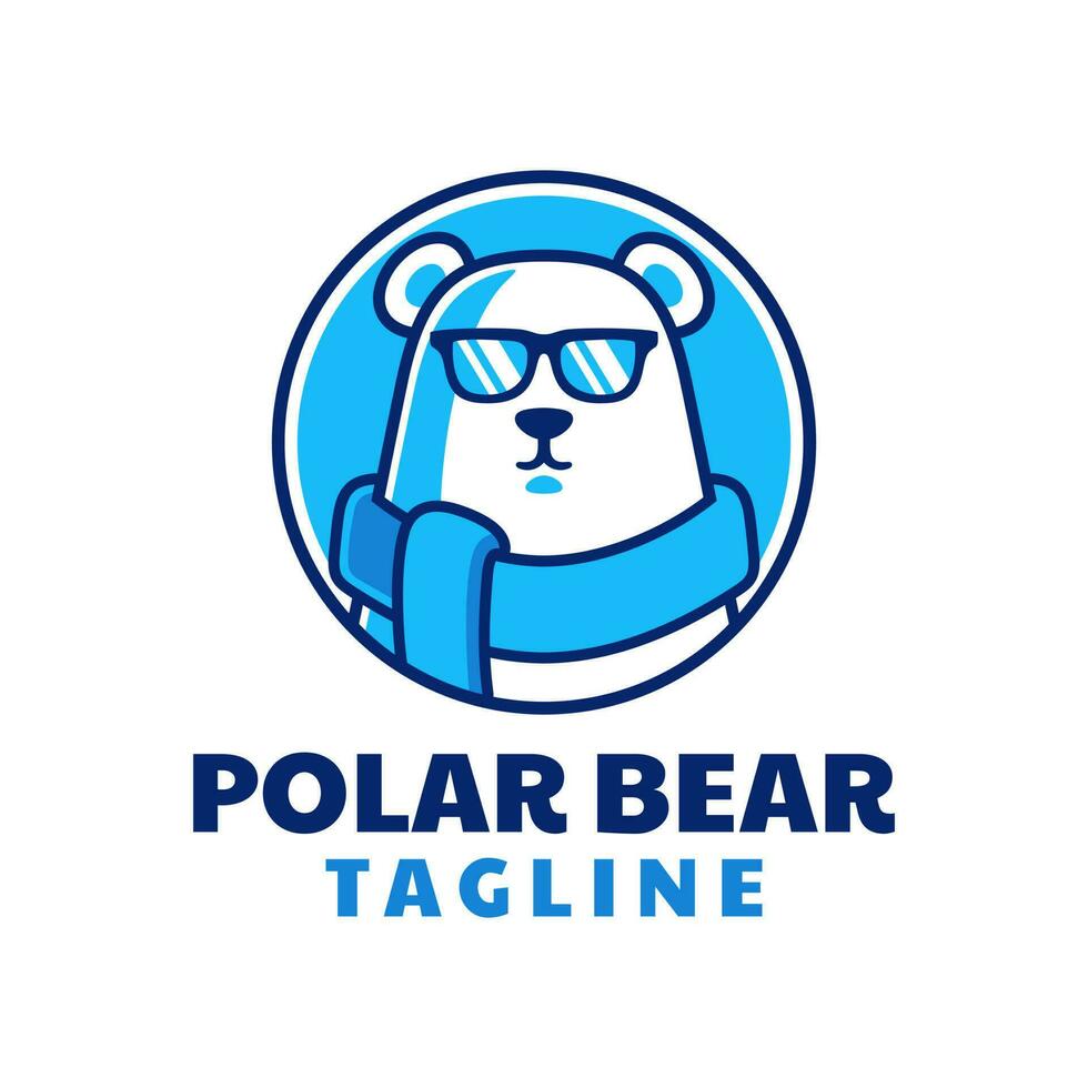 Cool Polar Bear Logo Design vector