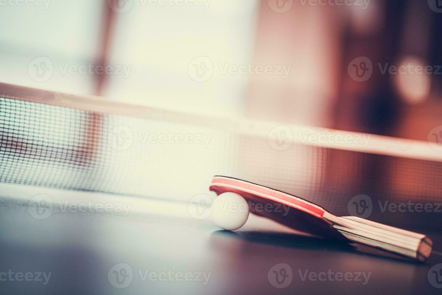Table Tennis Table and Rocket photo
