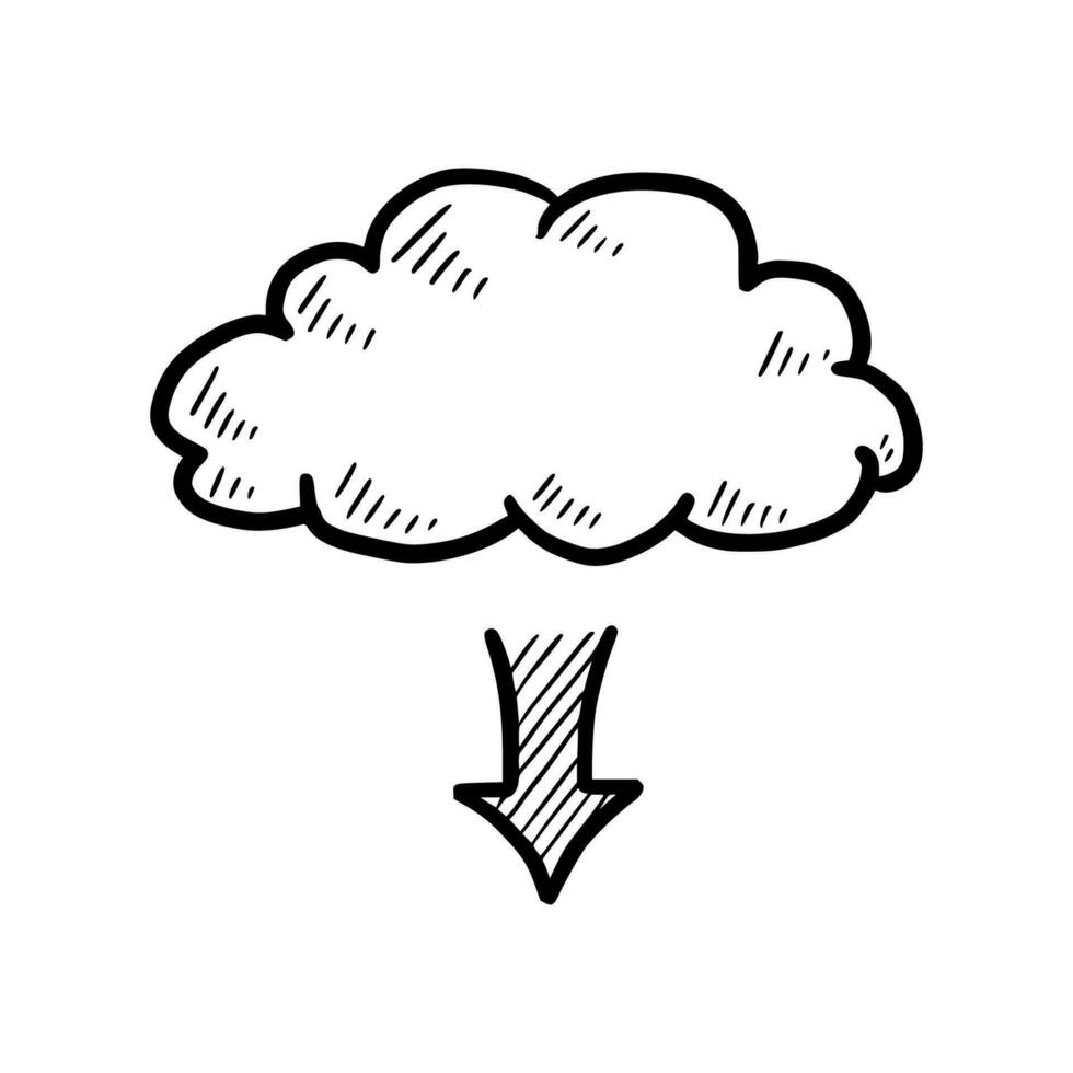 Doodle data server, download cloud vector