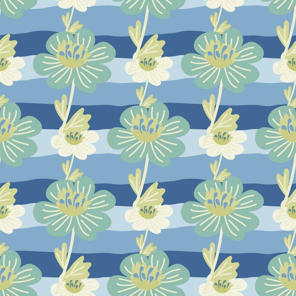 Simple chamomile flower seamless pattern. Decorative naive botanical wallpaper. Cute stylized flowers background. vector