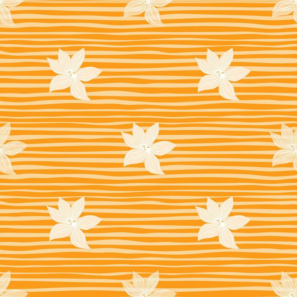 Cute stylized bud flowers background. Abstract flower seamless pattern in simple style. vector