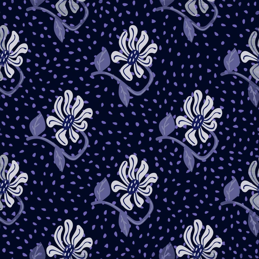 Decorative retro abstract flower seamless pattern. Vintage stylized flowers background. vector