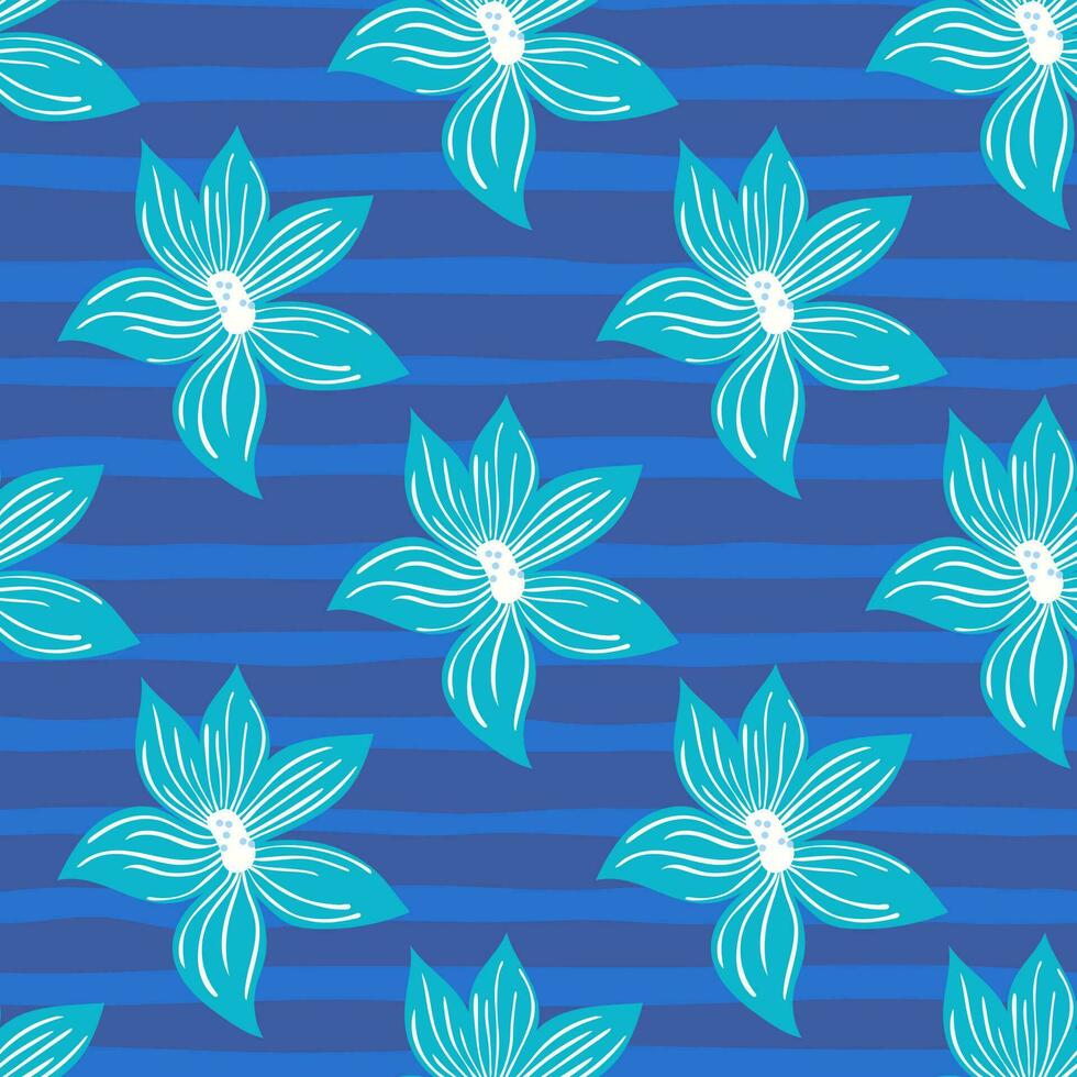 Cute stylized bud flowers background. Abstract flower seamless pattern in simple style. vector