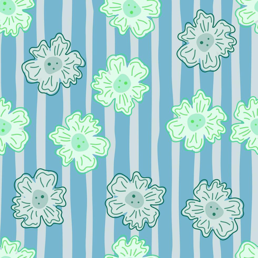 Chamomile flower seamless pattern, elegantly in a simple style. Abstract floral endless background. vector