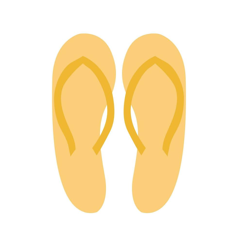 Vector beach slippers flat illustration. Flat style flip flops vector isolated