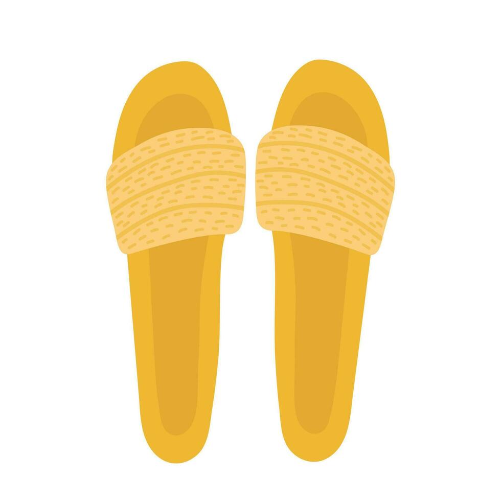 Summer beach sandals vector illustration. Flat style summer slippers illustration