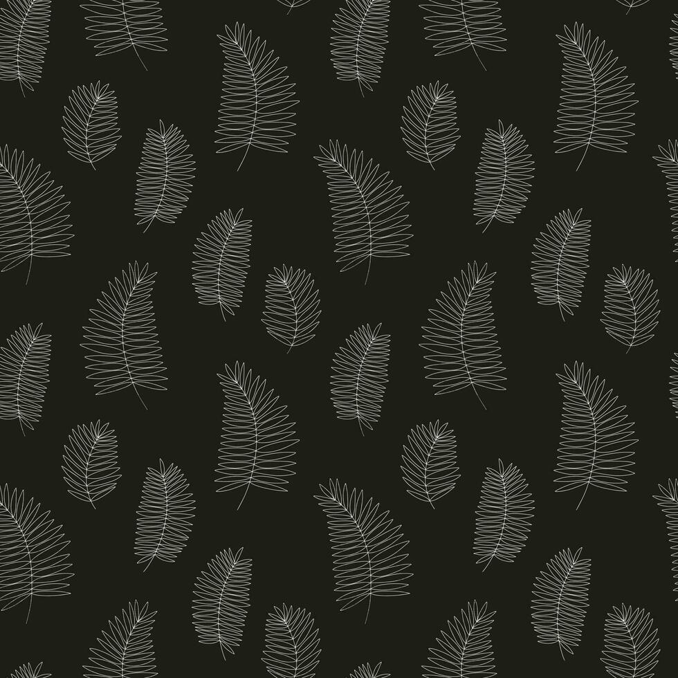 vector palma árbol hojas mareo modelo. mano dibujado palma hojas en negro antecedentes