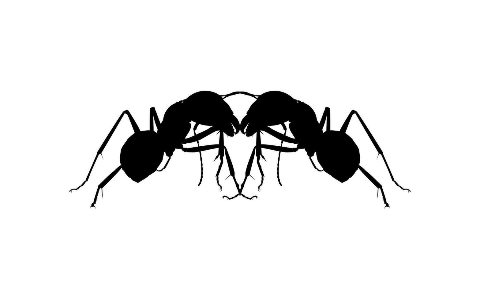 Pair of the Ant Silhouette for Art Illustration, Logo, Pictogram, Website, or Graphic Design Element. Vector Illustration