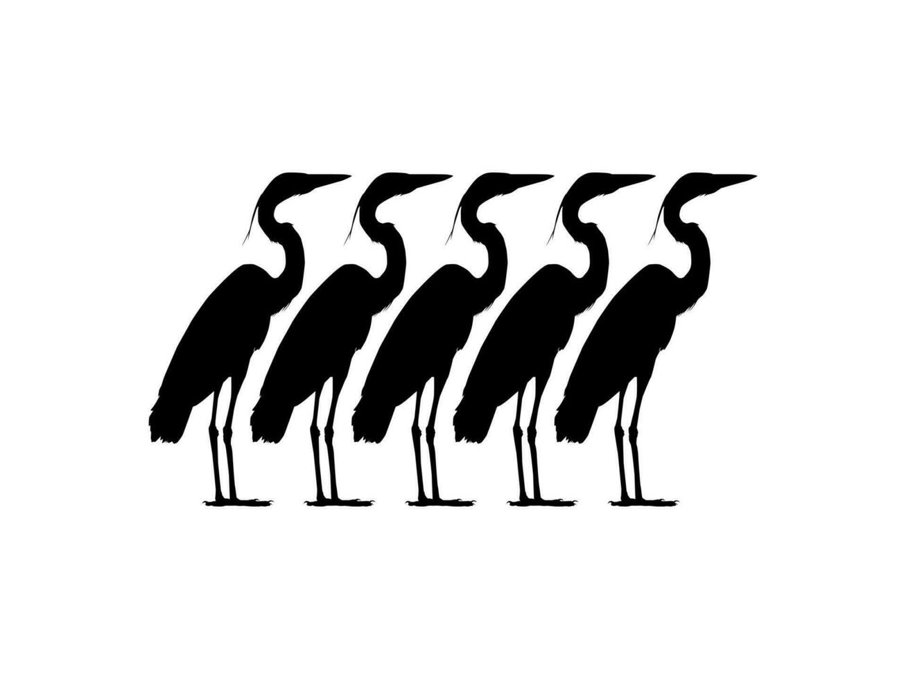 rebaño de el negro garza pájaro, egretta ardesíaca, además conocido como el negro garceta silueta para Arte ilustración, logo, pictograma, sitio web, o gráfico diseño elemento. vector ilustración