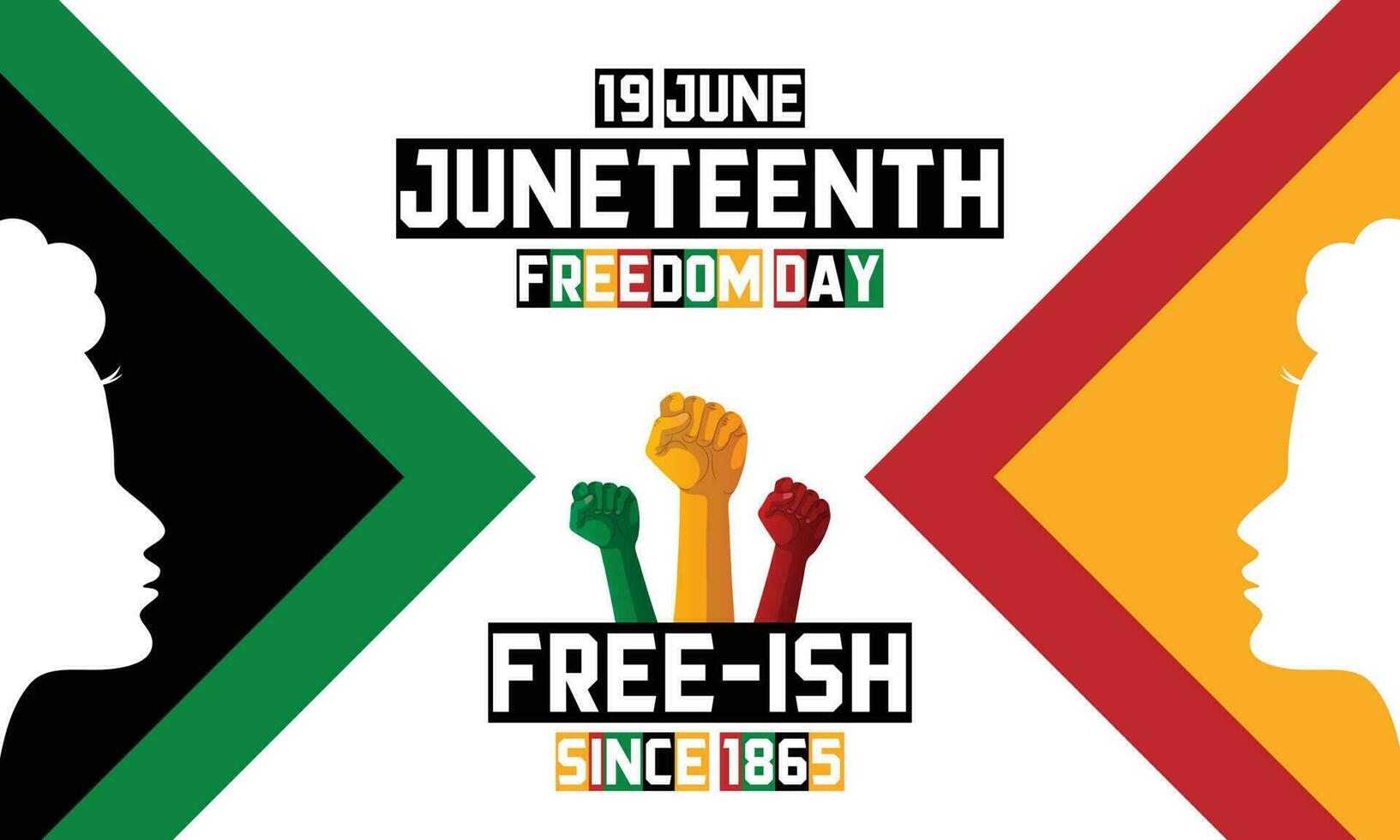 diecinueve de junio día, celebracion libertad, emancipación día en 19 junio, afroamericano historia y herencia. vector