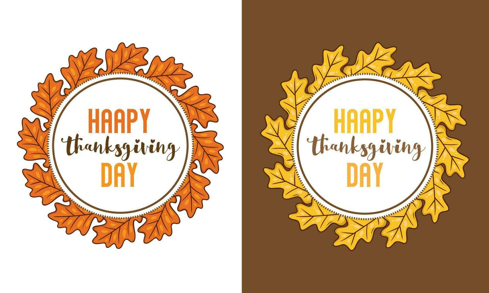 Happy Thanksgiving day cute typography with fall leaves free vector