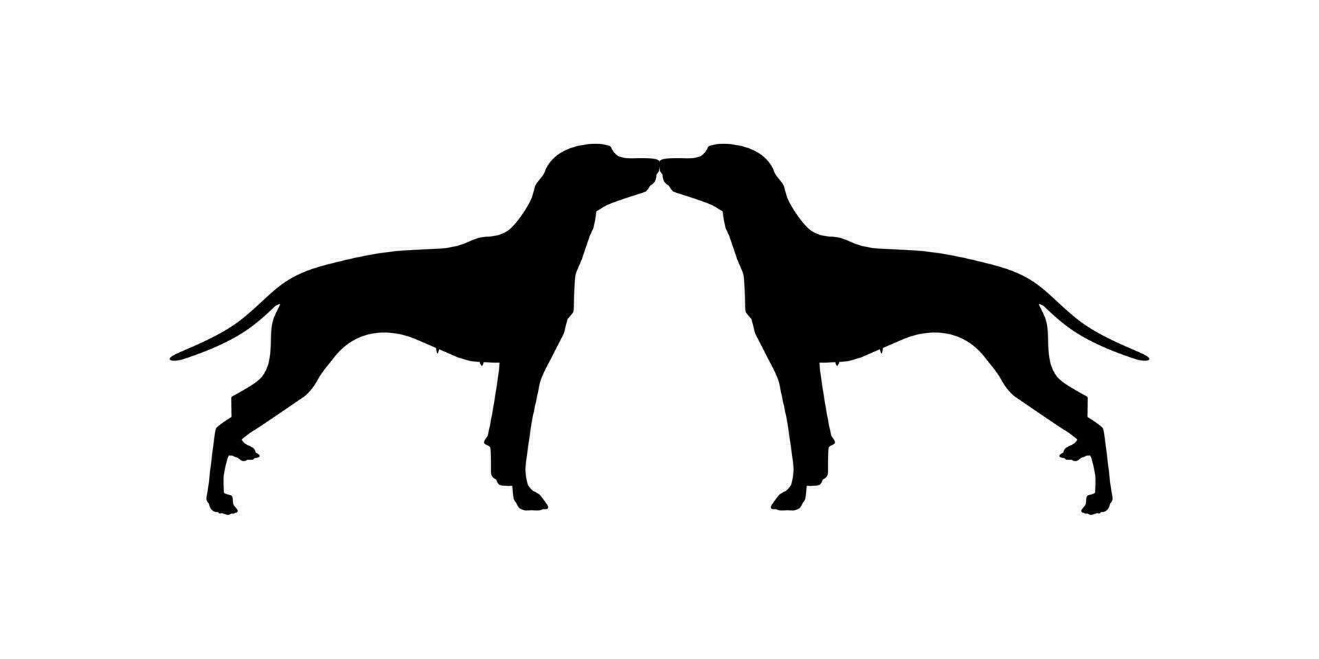 Pair of the Dog Silhouette for Logo, Art Illustration, Apps, Pictogram, Website, or Graphic Design Element. Vector Illustration