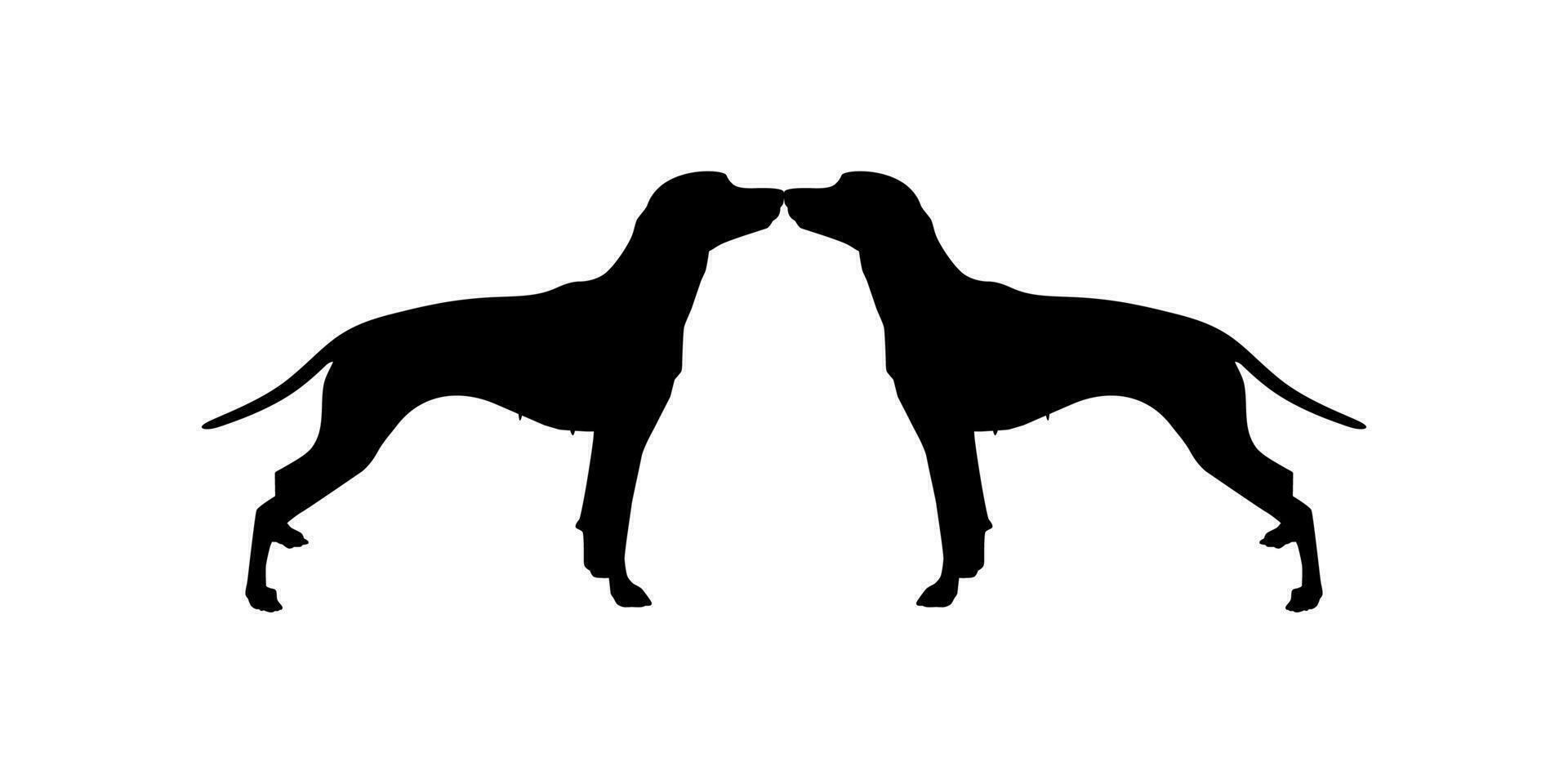 Pair of the Dog Silhouette for Logo, Art Illustration, Apps, Pictogram, Website, or Graphic Design Element. Vector Illustration