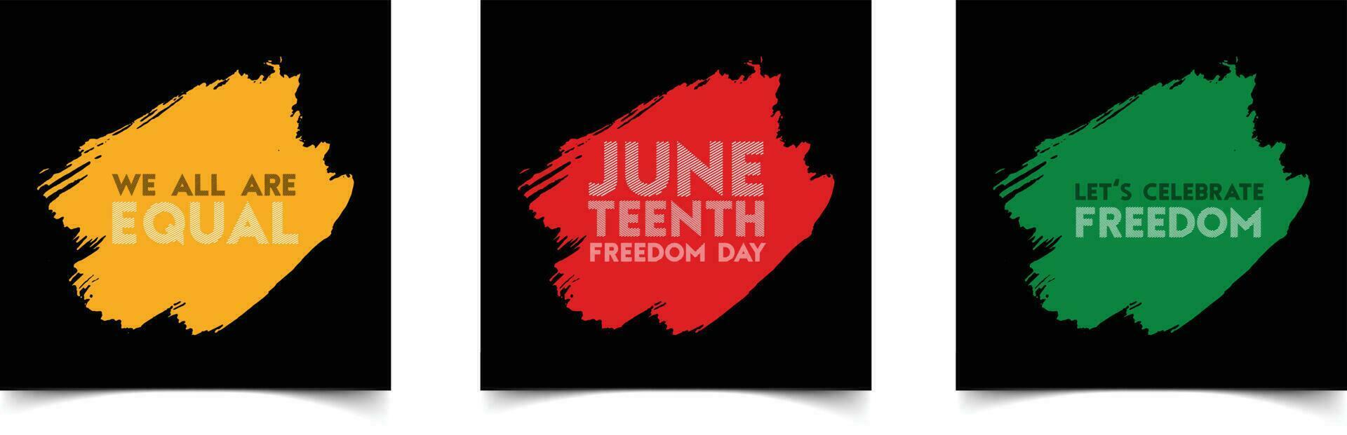Social media post template for Juneteenth day, Celebration freedom, emancipation day in 19 june, African-American history and heritage. vector