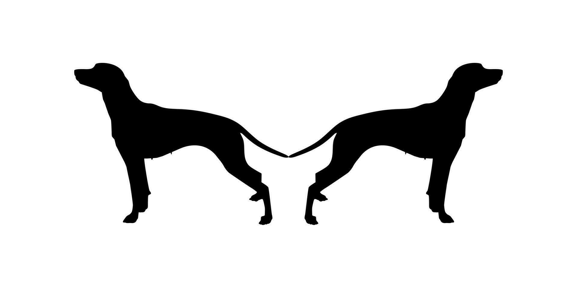 Pair of the Dog Silhouette for Logo, Art Illustration, Apps, Pictogram, Website, or Graphic Design Element. Vector Illustration