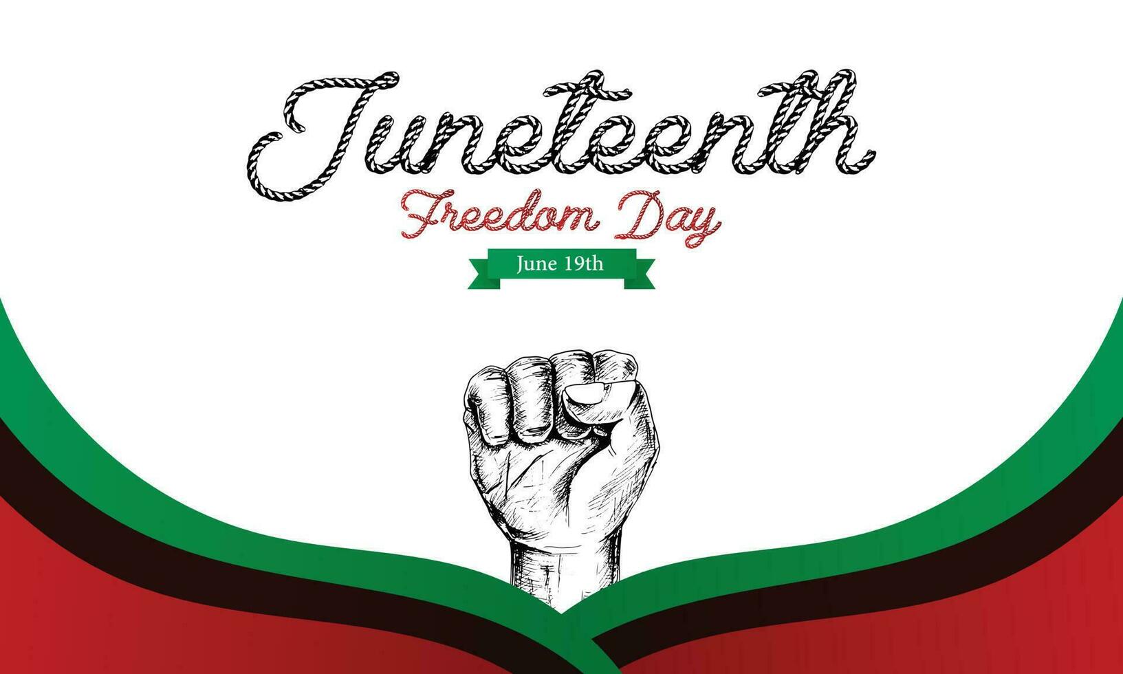 Juneteenth day, Celebration freedom, emancipation day in 19 june, African-American history and heritage. vector