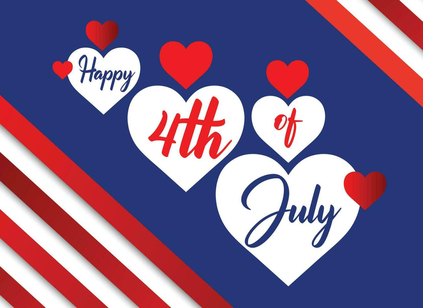 Happy 4th of july USA independence day patriotic banner design vector