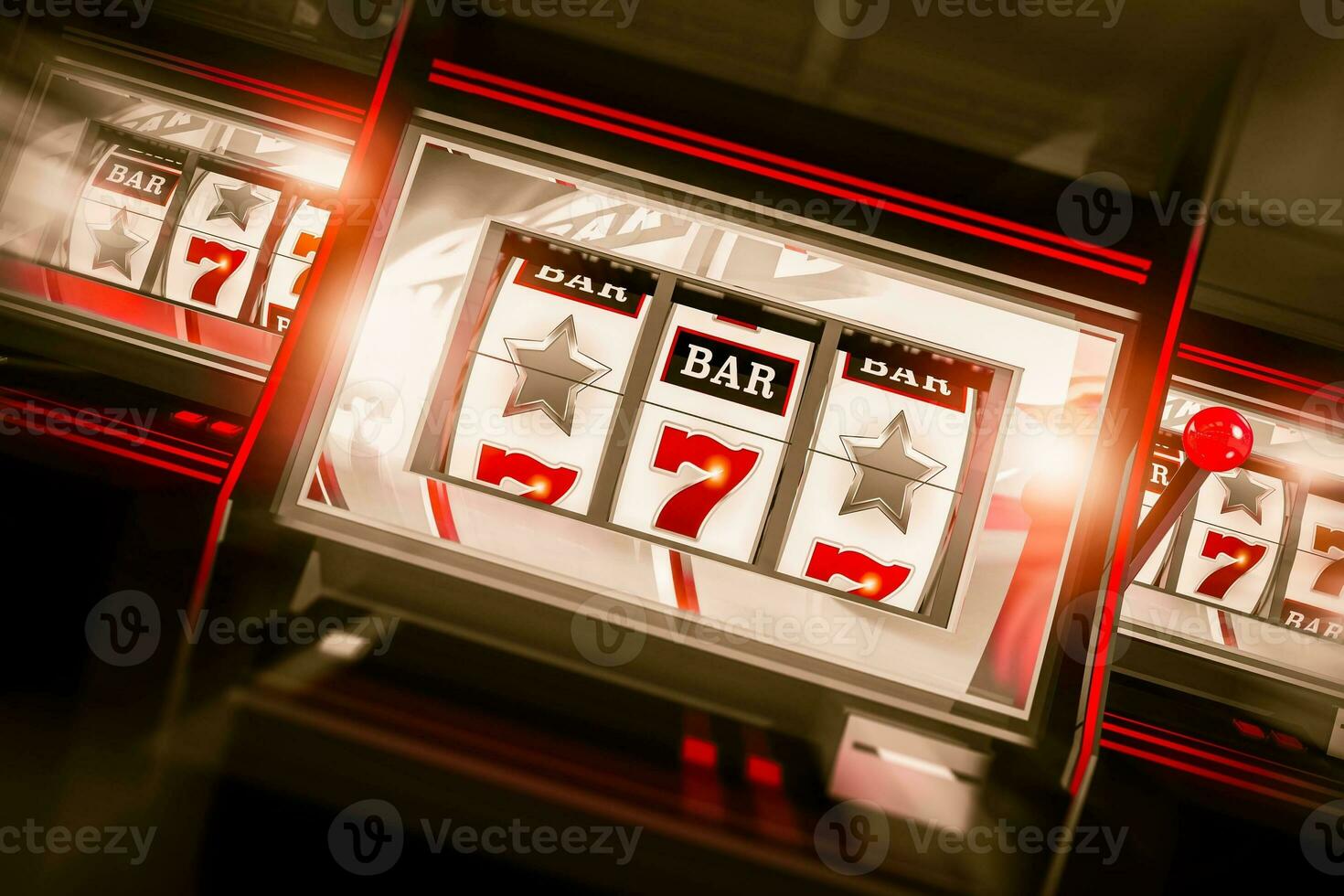 Slot Machine Spin 3D Render photo