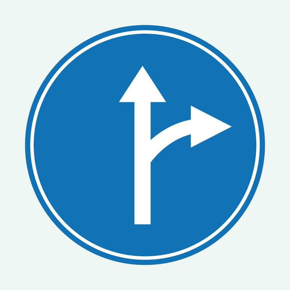 Straight ahead or Turn Left The Illustration vector