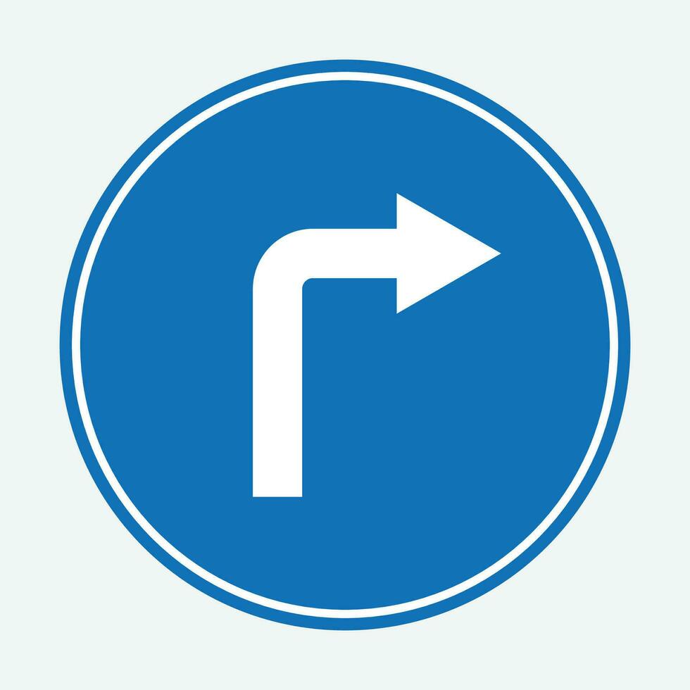 Turn Right Ahead vector