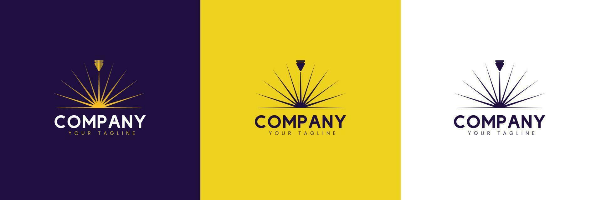 Set Laser Logo, with Radiance Concept, Suitable for Laser Companies, Cutting Machine. vector