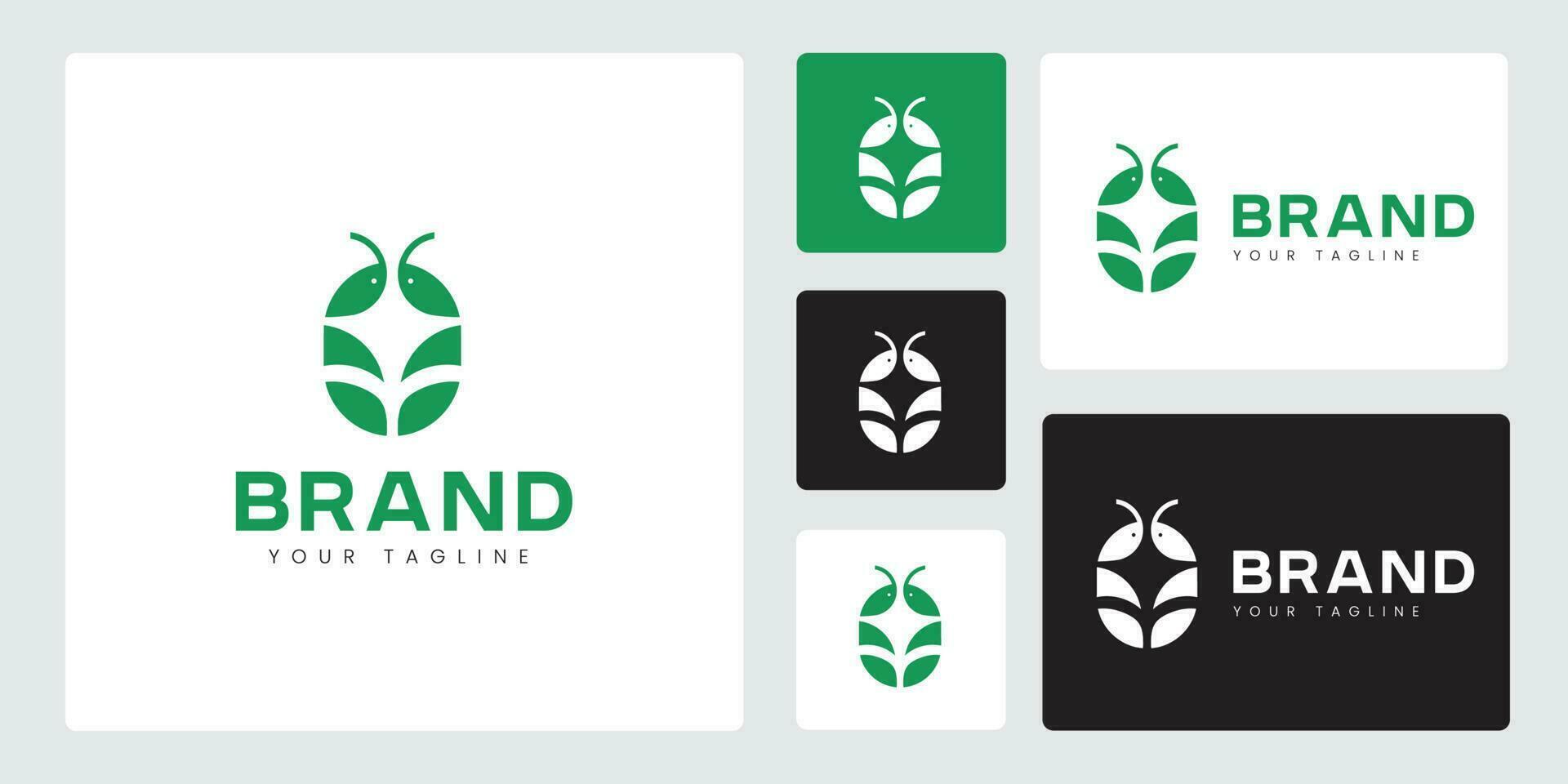 Cockroach Insect Logo Set with a Simple and Easy-to-Remember Theme Suitable for Companies Engaged in Insect Cultivation, Insect Lovers Organizations etc. vector