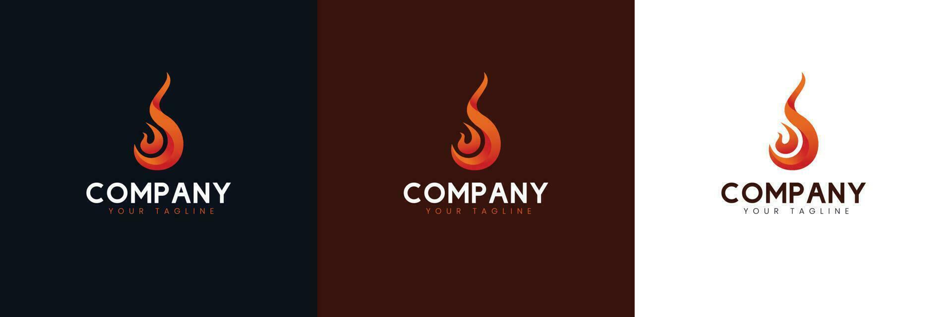 Flaming Fire Logo Set, Suitable for Companies in The Fields of Fire, Games, Brand T-shirts, Video Maker, etc. vector