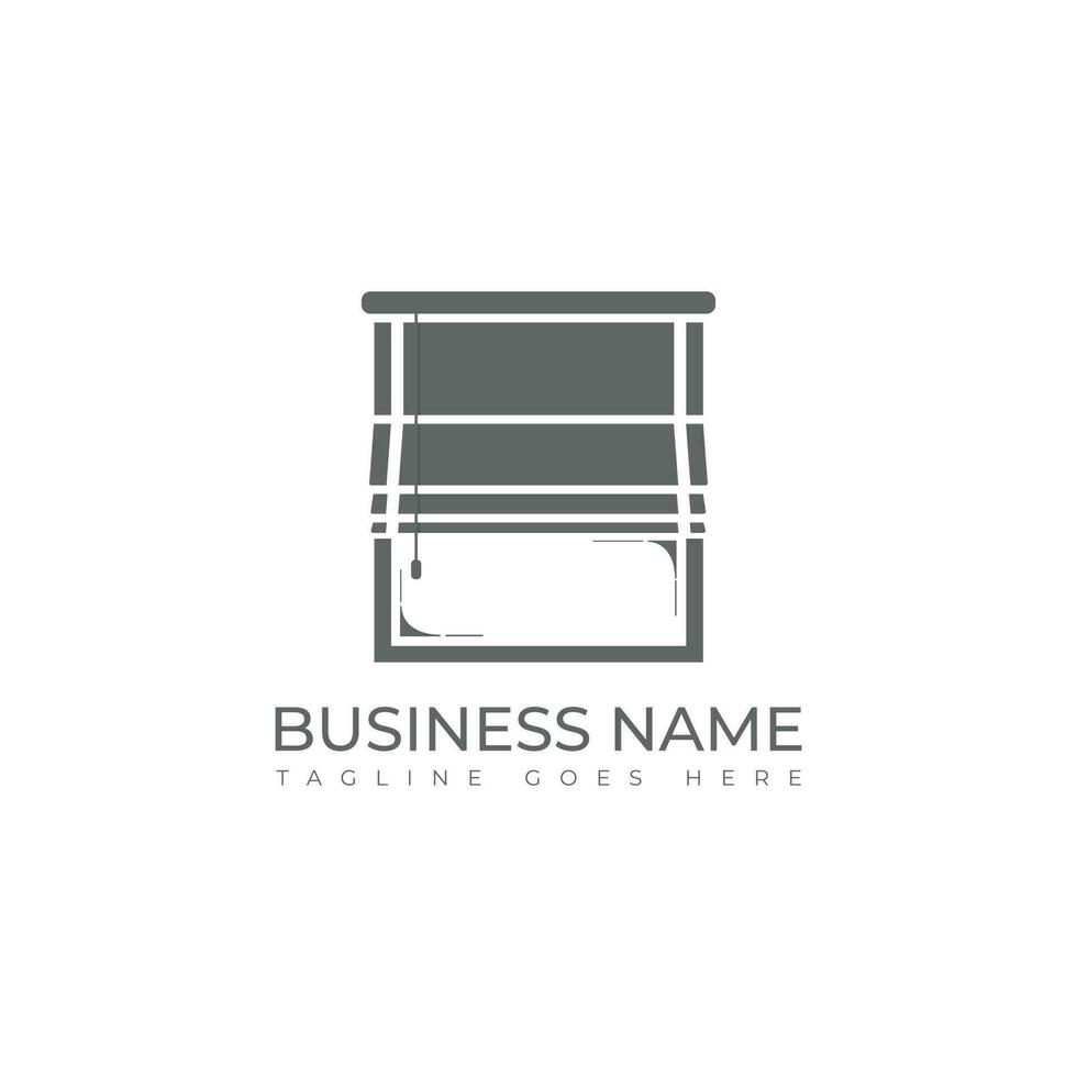 Creative window treatment logo design vector. Blinds window coverings logo design vector isolated in a white background