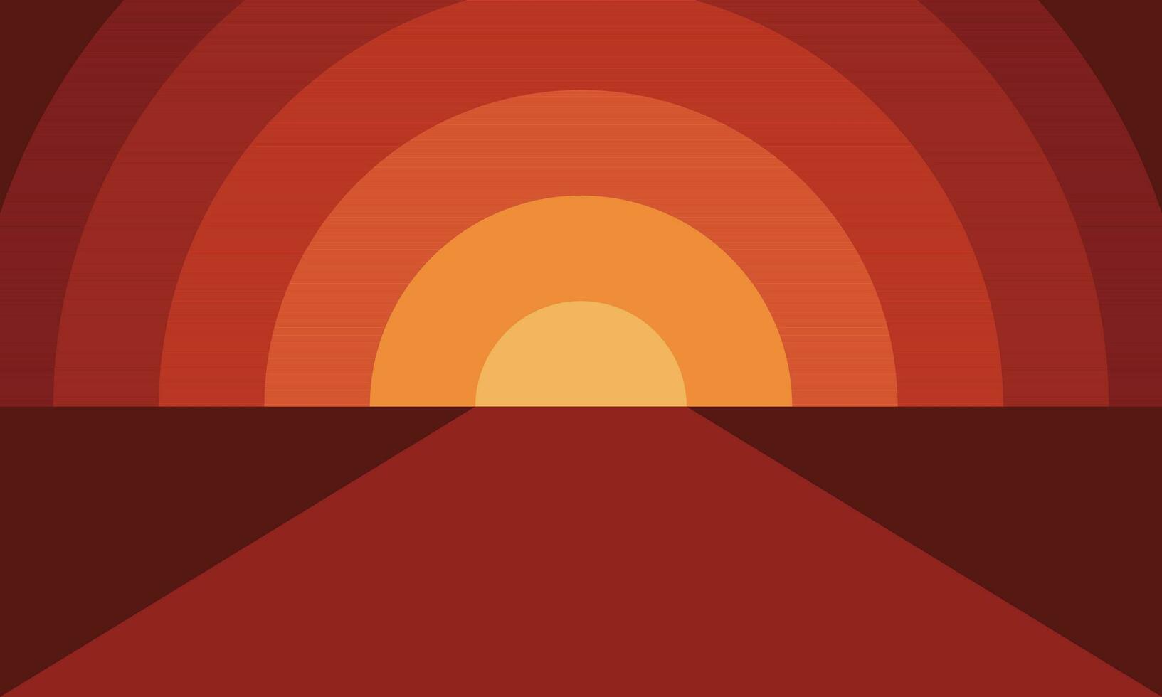 Abstract geometric landscape sunset retro background vector