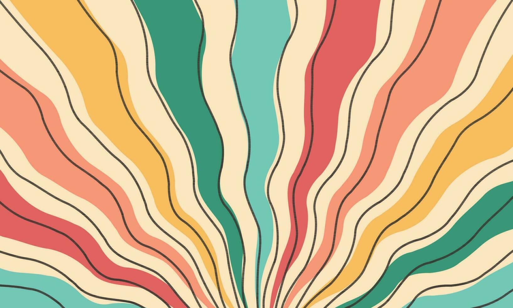 Hand drawn retro psychedelic groovy background vector