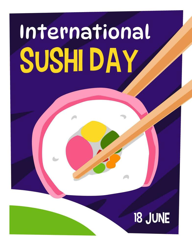 diseño para internacional Sushi día enviar vector